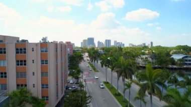 Hava dron video inceleme yol inşaatı Las Olas Boulevard Fort Lauderdale Fl