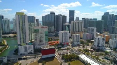 Hava yanal hareket hyperlapse robot video Miami Brickell