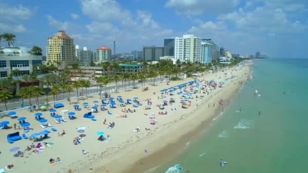 Aerial Footage Fort Lauderdale Florida Spring Vacation Tourists College Students — Stock Video