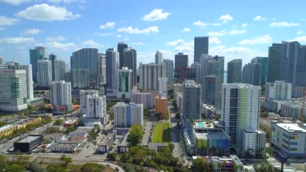 Aerial Push Shot Downtown Miami Brickell 30P — Stockvideo