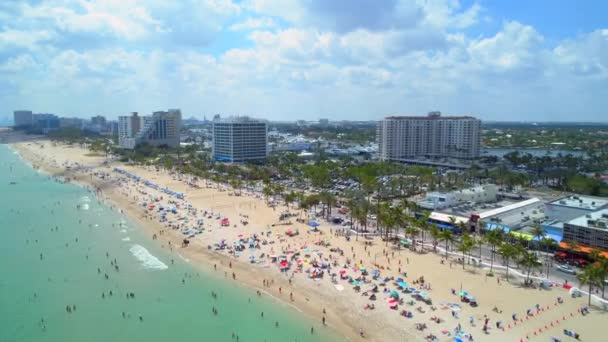 Aerial Shot Spring Breakers Fort Lauderdale Beach Florida — Vídeos de Stock