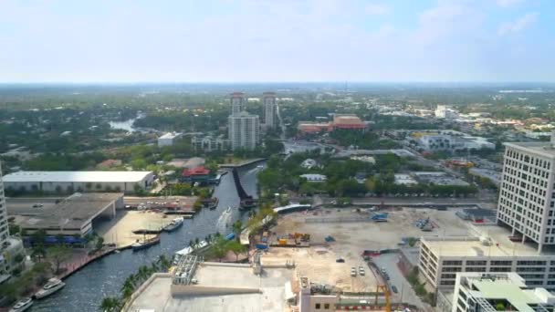 Letecké Video Záběrů Fort Lauderdale Tarpon Řeka 60P — Stock video