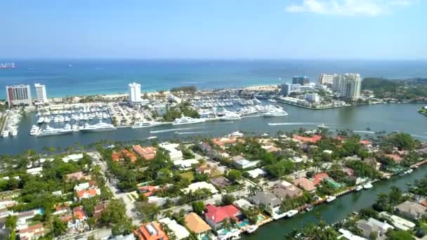 ブロワード郡フォートローダーデールのフロリダ米国無人機映像 — ストック動画