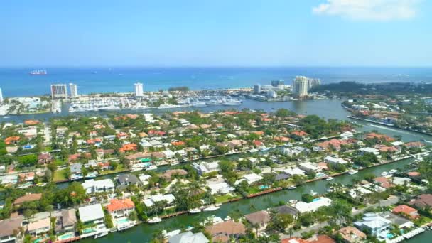 Coastal Fort Lauderdale Residential Landscape Stock Footage — Stock Video