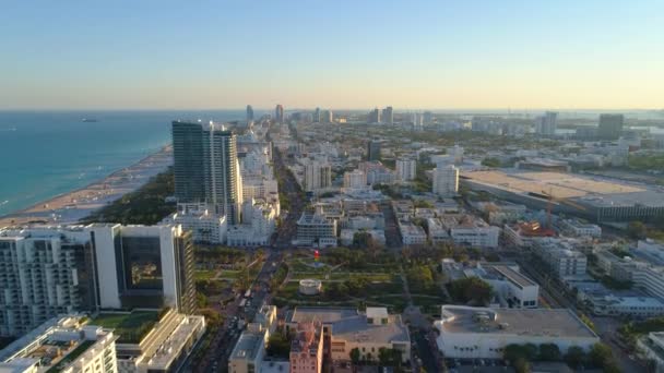 Drone Metraje Destino Miami Beach Florida Estados Unidos América — Vídeos de Stock