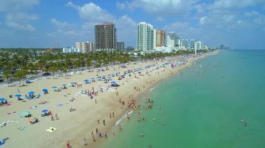 Fort Lauderdale Beach Bahar tatili hava video 4 k 60 p robot