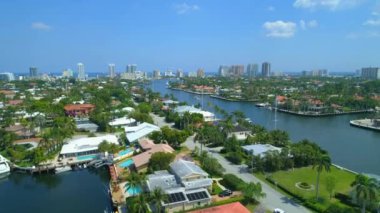 Lüks sahil Konakları Fort Lauderdale Florida hava dron video turu görüntüleri 4k 60p