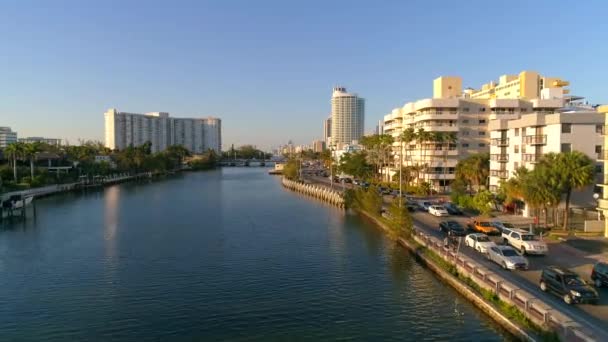 Drone Beelden Indian Creek Miami Beach 60P — Stockvideo
