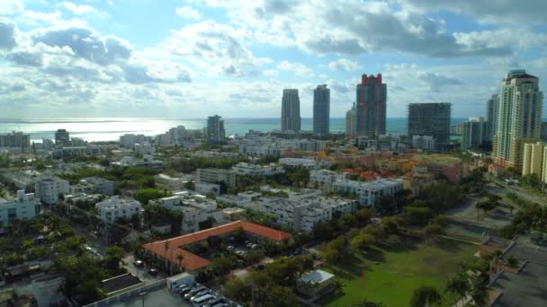 Drone Estoque Miami Beach Florida 24P — Vídeo de Stock