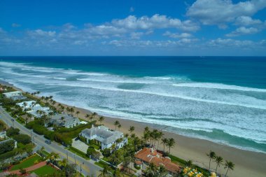 Aerial image Palm Beach Florida oceanfront mansions luxury neigh clipart
