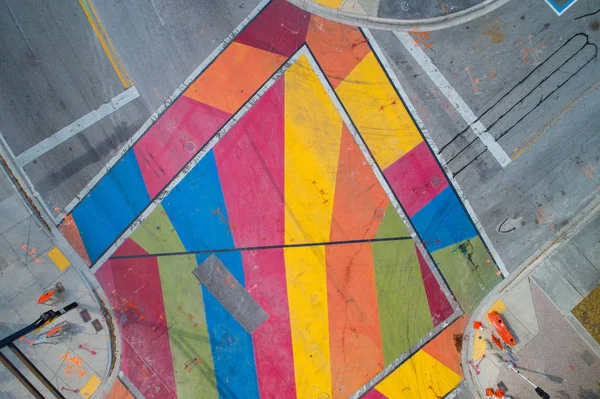 Art painted intersection fort lauderdale urban city landscape — Stock Photo, Image