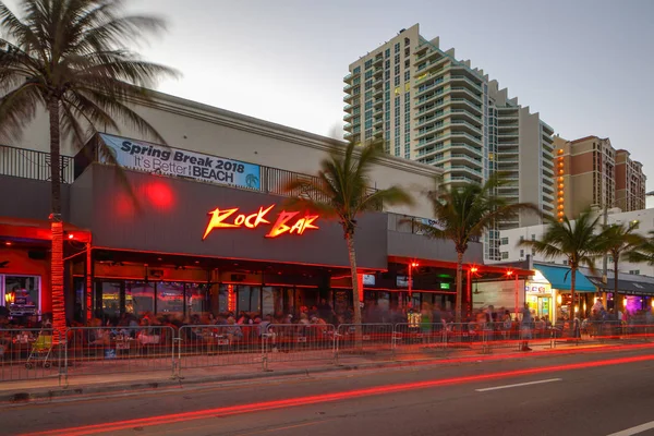 Rock Bar Fort Lauderdale neonljus lång exponering — Stockfoto