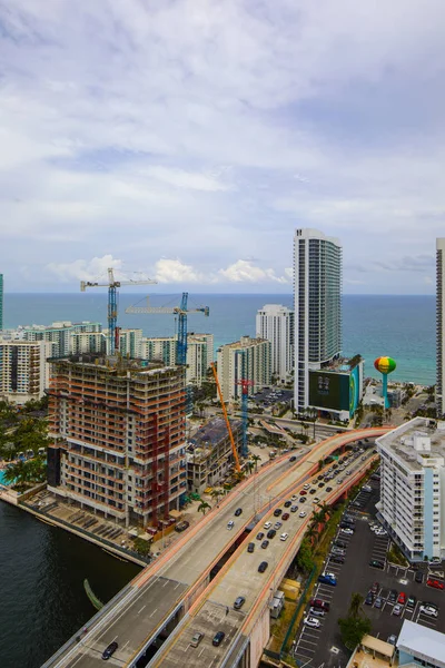 Aerial Vertikal Bild Hallandale Beach Florida — Stockfoto