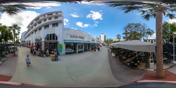 Майамі Біч Флорида Сша 2018 360 Сферична Панорама Міста Маямі — стокове фото