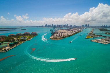 Hava Biscayne Körfezi ve Port Miami