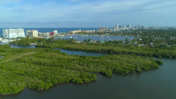 Disparos Aéreos Aviones Tripulados Hollywood Florida Usa — Vídeos de Stock