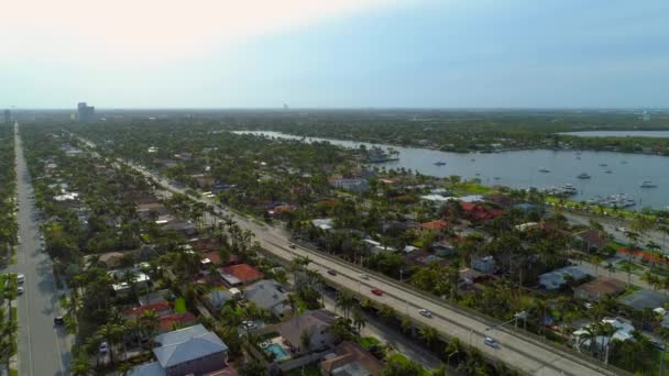 Disparos Aéreos Aviones Tripulados Hollywood Florida Usa — Vídeo de stock