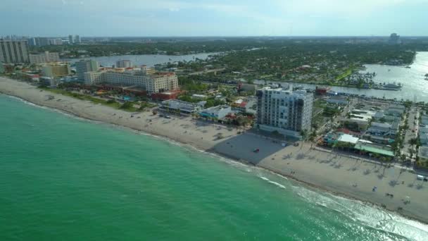 Hollywood Praia Florida Helicóptero Aéreo Tour Resorts — Vídeo de Stock