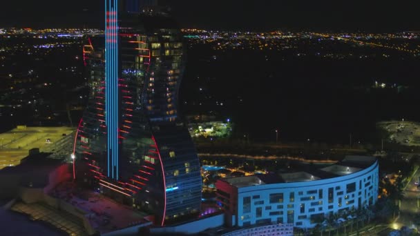 Aerial Pull Out Tiro Seminole Hard Rock Hotel Casino Forma — Vídeos de Stock