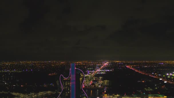 Światła Laserowe Seminole Hard Rock Casino Kształcie Gitary Hotel — Wideo stockowe