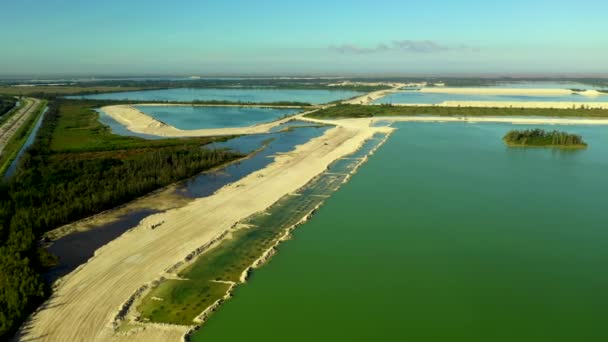 Luchtfoto Van Een Steengroeve Waterplas Miami Dade Florida — Stockvideo