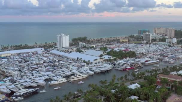 Filmagem Barco Fort Lauderdale Mostram Antenas Estoque — Vídeo de Stock