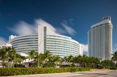 Fontainebleau Hotel Miami Beach with blue sky