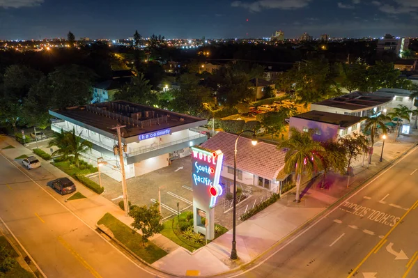 Légi éjszaka fénykép Hotel South Pacific Miami Fl — Stock Fotó