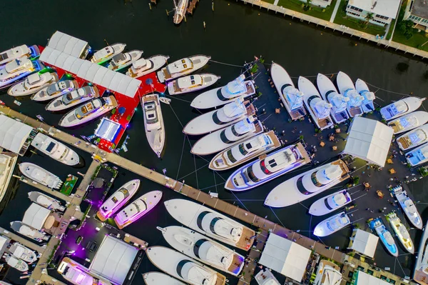 Drone légi felvétel Fort Lauderdale Boat Show — Stock Fotó