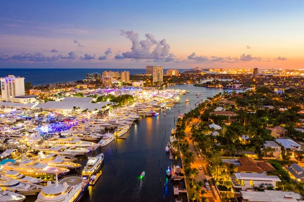 Twilight photo Fort Lauderdale boat show 2019 — Stock fotografie