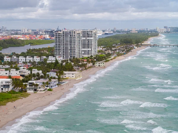 Flygfoto Dania Beach fiske piren Florida Usa — Stockfoto