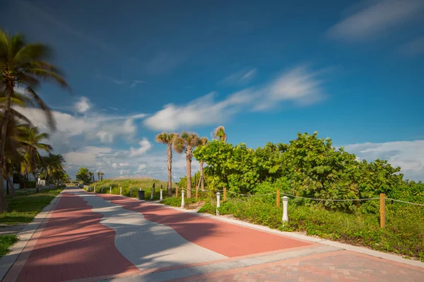 Miami Beach Atlantic Greenway pedestre e ciclovia — Fotografia de Stock