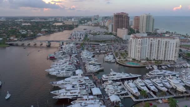 Drone Boat Show Footage Fort Lauderdale — Vídeo de Stock