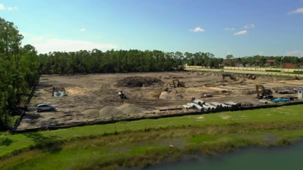 Video Aéreo Residencial Adosado Construcción Sitio — Vídeos de Stock