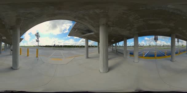 Static 360Vr Footage New Bus Stop Platform Station Miami Dade — Stock Video
