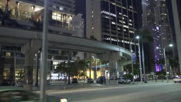 Tramvay Rayları Miami Metromover Şehir Merkezinde — Stok video