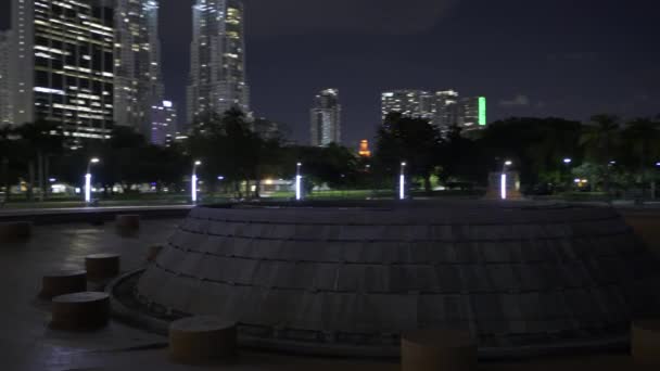 Downtown Miami Fontän Bayfront Park Film — Stockvideo