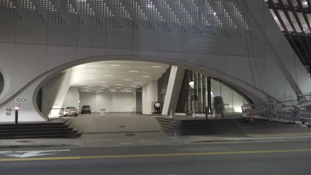 One Thousand Museum Miami Noche Video Valet Rampa Entrada — Vídeos de Stock