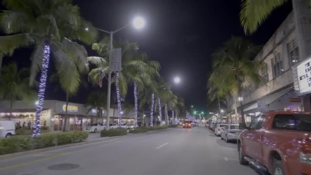 Filmagem Condução Miami Beach Washington Avenue Circa 2019 — Vídeo de Stock