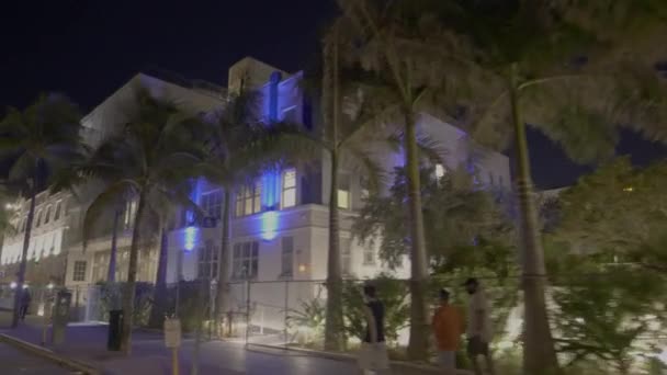 Vista Para Cima Miami Beach Deco Hotéis — Vídeo de Stock