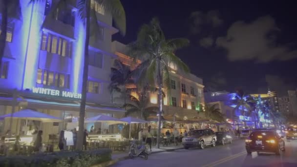 Neon Hotels Miami Beach — Stock Video