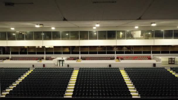 Aerial Pull Out Tiro Assentos Estádio Esportes — Vídeo de Stock