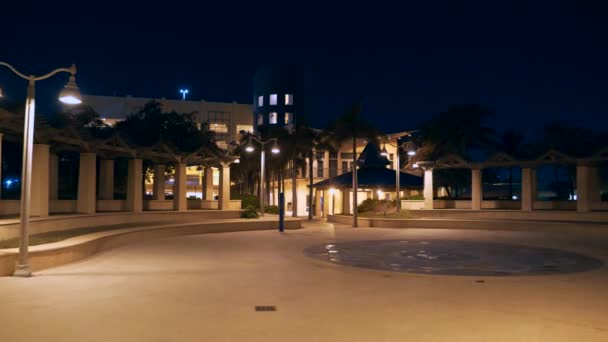 Nachtbeelden Charnow Park Hollywood Beach — Stockvideo