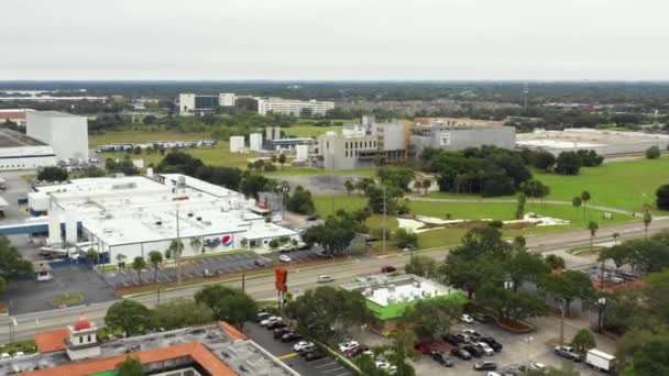 Luftaufnahmen Yuengling Brauerei Geschlossen Für Geschäft Tampa Fabrik — Stockvideo