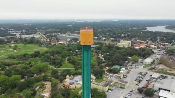 Повітряна Орбіта Falcons Fury Tampa Busch Gardens Florida Theme Park — стокове відео