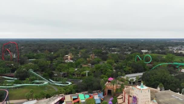 Luchtfoto Tampa Busch Gardens Usa — Stockvideo