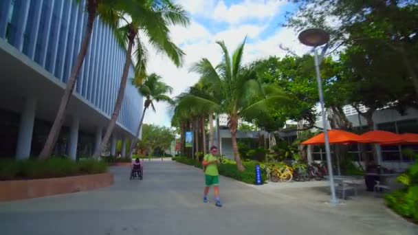 Gimbal Stabilizowane Wideo Uniwersytet Miami Kampus — Wideo stockowe