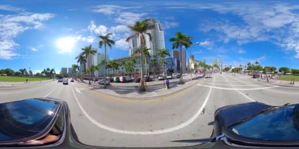 360 Recorrido Coche Por Centro Miami — Vídeo de stock