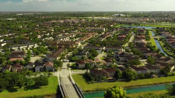 Casas Residenciales Vídeo Aéreo Homestead Florida Barrio — Vídeo de stock