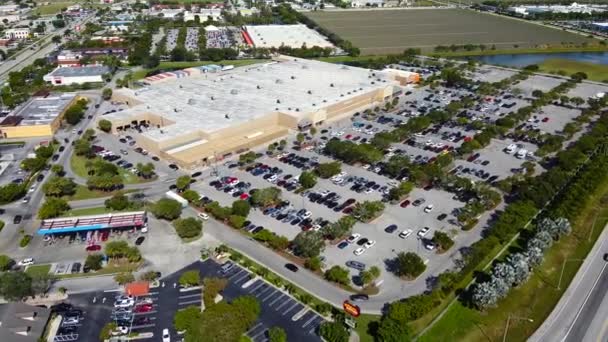 Drohnenaufnahmen Aus Der Luft Florida Stadt Waalmart Parkplatz — Stockvideo